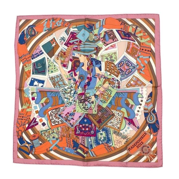 Hermes Carré 45 MADEMOISEILLE SOIE Silk Scarf W/Box - Picture 2 of 16